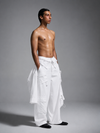Cargo pants with deconstructed shirt - White