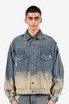 Indigo-Ombre wash denim jacket