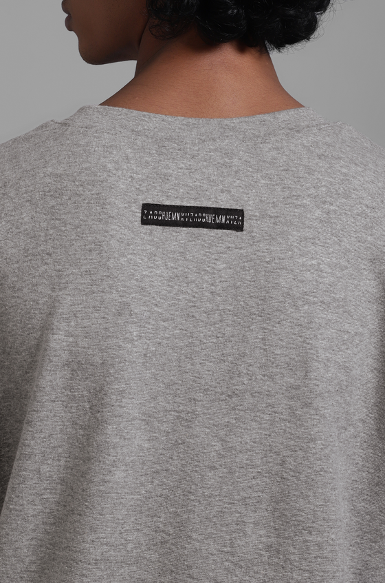 SuperHUEMN Striped Fitted T-shirt (Melange Grey)