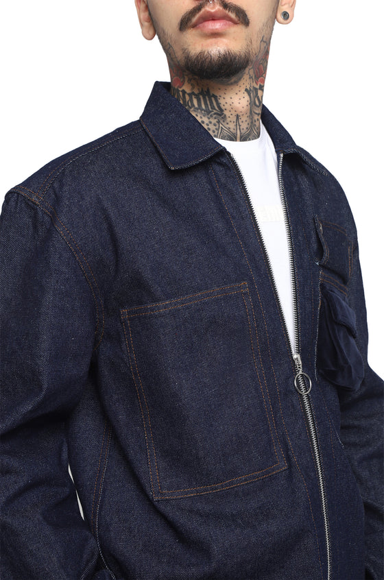 Pocket Detail Over-Shirt Jacket (Indigo)