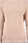 Unisex mud-washed cable knit sweater
