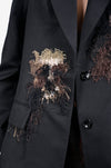 Hand-embroidered howling blazer