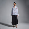 Hand-embroidered 'Blood' motif striped shirt