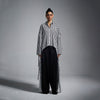 Tie-up oversized shirt - Pinstriped