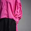 Tie-up oversized shirt - Hot Pink