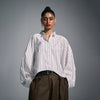 Cropped oversized pencil striped shirt
