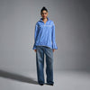 Pleated cotton bomber - Pinstriped
