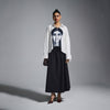 A-line circular cotton skirt - Black