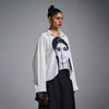 The Girl with the Braids cropped oversized shirt - White