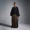 Tie-up oversized shirt - Black