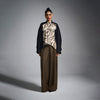 Pleated barrel pant - Brown
