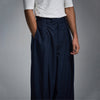 Pleated barrel pant - Navy Blue
