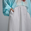 A-line circular cotton skirt - White