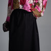 A-line circular cotton skirt - Black