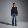 Cropped oversized shirt - Black