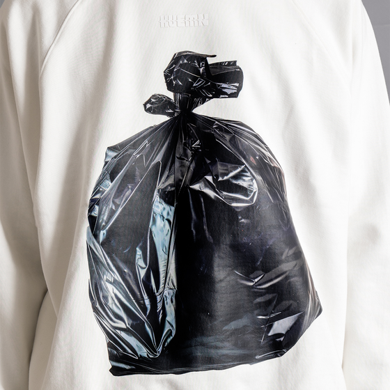 'Garbage bag' Hoodie (White)