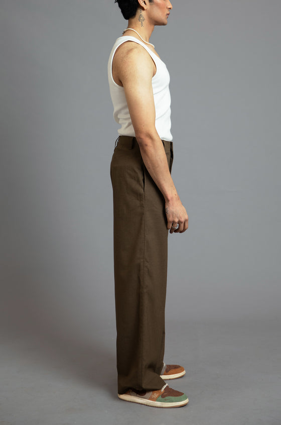 SuperHUEMN 'Sand' high waist pants (Brown)