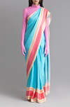 The Racer Stripe Sari (Blue)