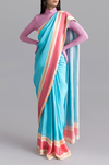 The Racer Stripe Sari (Blue)