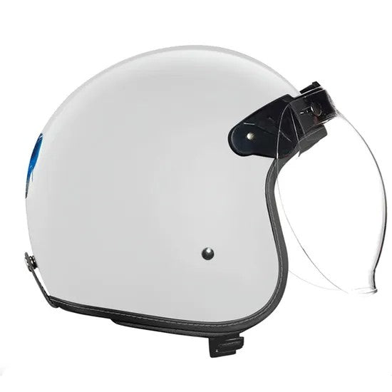 Royal Enfield Hunter 350 x HUEMN Helmet with clear visor (White)