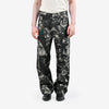 Dead bouquet printed denim jeans