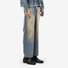 Hand-painted mud-washed denim (Indigo)