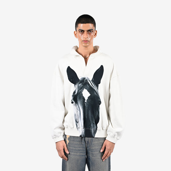 Horse printed sweatshirt - White