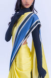 The Racer Stripe Sari (Yellow)