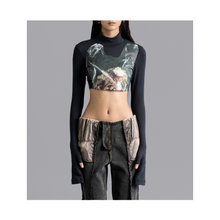  'Garbage' Second skin crop top 2.0 (Black)