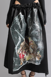 'Garbage' Gathered waist skirt (Black)