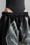 'Garbage' Gathered waist skirt (Black)