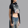 Patched 'Garbage' Second skin crop top 2.0 (Black)