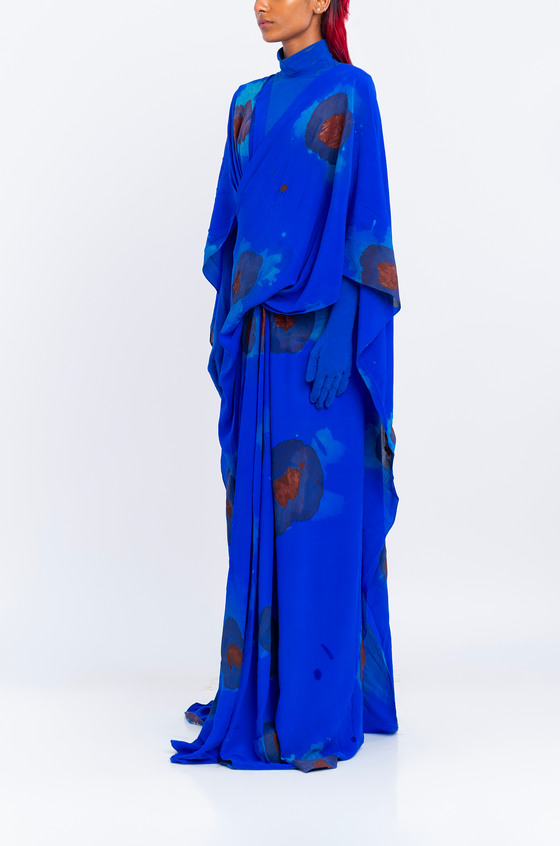 Huemn Blood Washed Hybrid Sari-Pants (Blue)