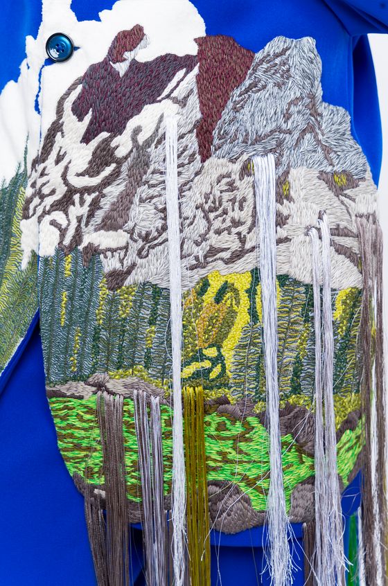 Handcrafted 'Mountains' Blazer (Blue)