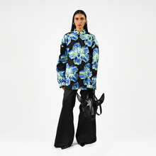  Canine printed oversized cotton shirt - Black