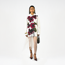  Fanged floral cotton shirt - White