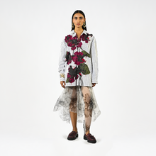  Fanged floral pinstriped cotton shirt