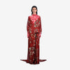 'Foliage in the Fall' Hybrid Sari-Pants - Red