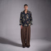 Foliage in the fall voile shirt - Black