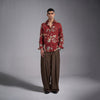 Foliage in the fall voile shirt - Maroon