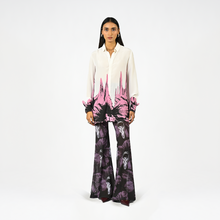  White floral drip shirt