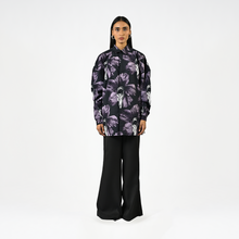  Tongue-printed oversized cotton shirt