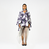 Tongue-printed cotton kaftan