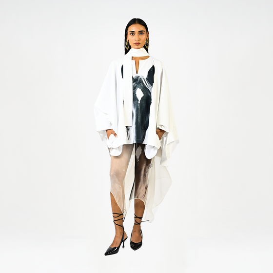 Horse printed cotton kaftan