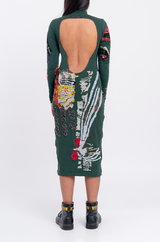 Handcrafted 'Return Of The Gorilla' Dress (Green)