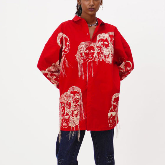 Handcrafted Diversity Stream Shirt (Red)