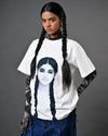 The Girl with the Braids portrait t-shirt - White