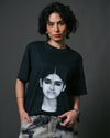 The Girl with the Braids portrait t-shirt - Black