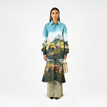  Open fields printed cotton shirt
