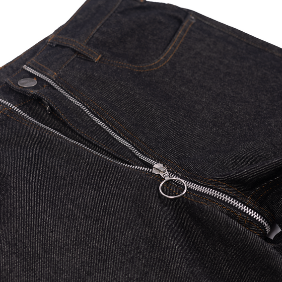 Straight fit denim with zippered detail (Dusk)